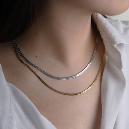 MiMi Snake Chain Waterproof Stainless Steel Necklace for Men & Women