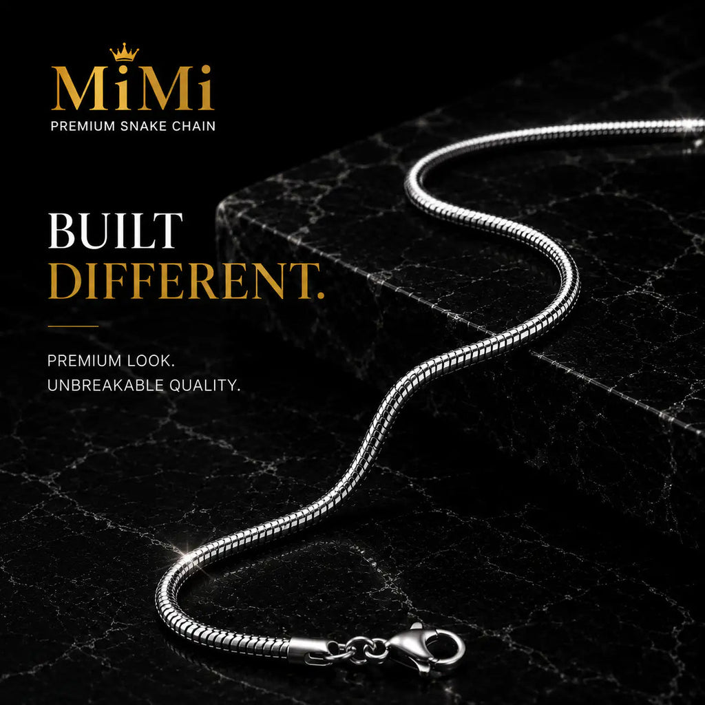 MiMi Snake Chain Waterproof Stainless Steel Necklace for Men & Women - MiMi